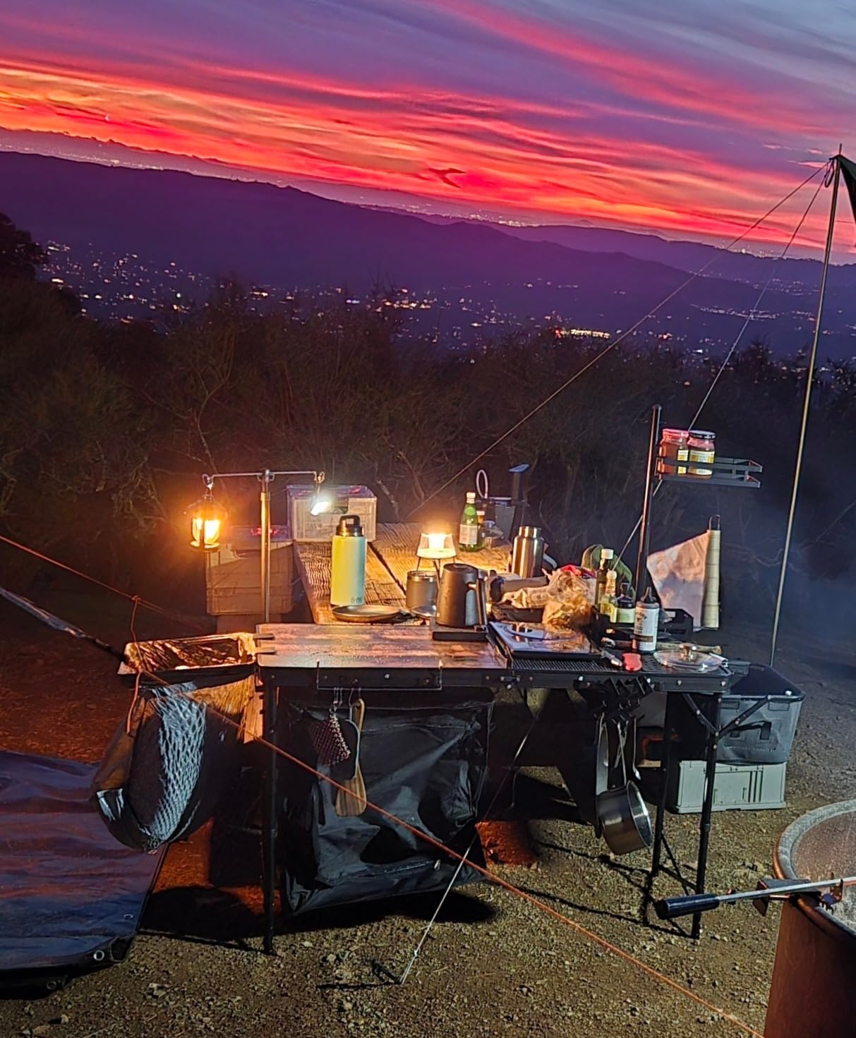 REDCAMP 4ft Camping Kitchen Table with Sink, Outdoor Cooking Station | Folding Grill Table with Storage Organizer and Telescoping Light Stand, Camping Kitchen Station for BBQ, Party and Picnic customer photo 2