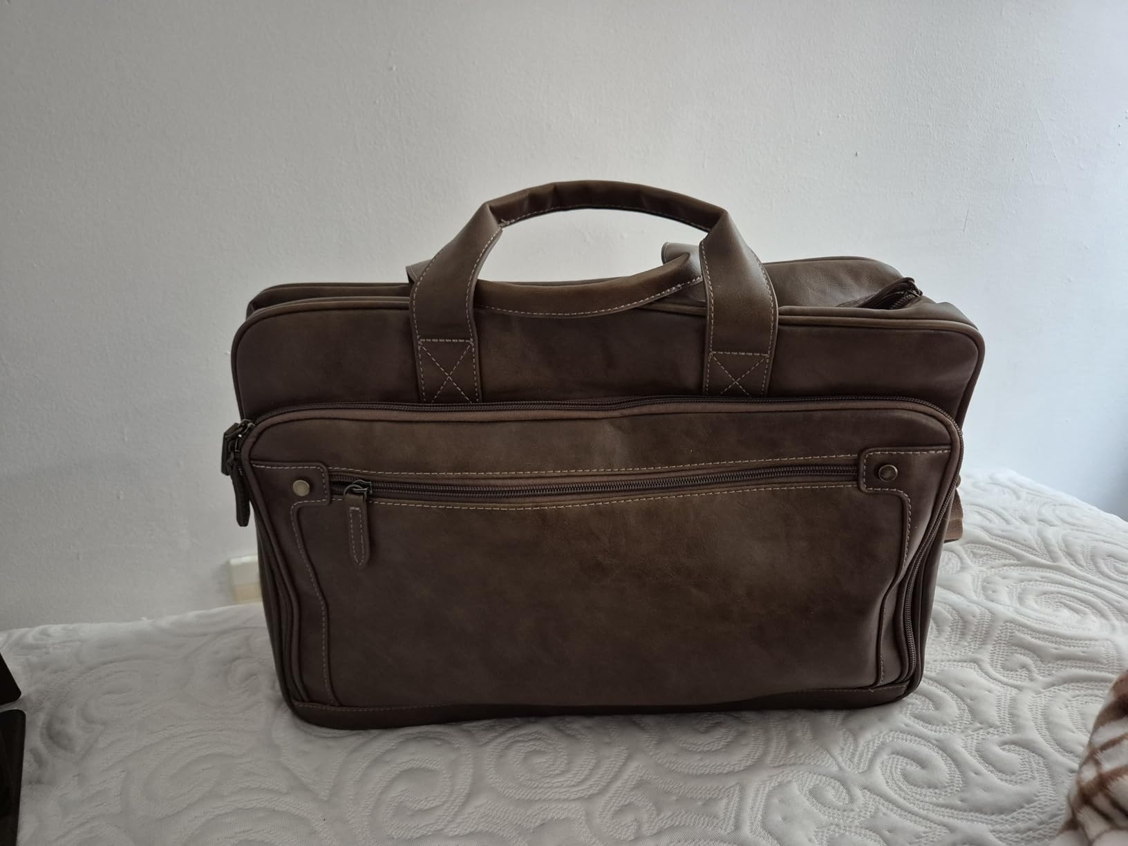 RAINSMORE Mens Laptop Bag 16 Inch Leather Briefcase Vintage Messenger Bag customer photo 1
