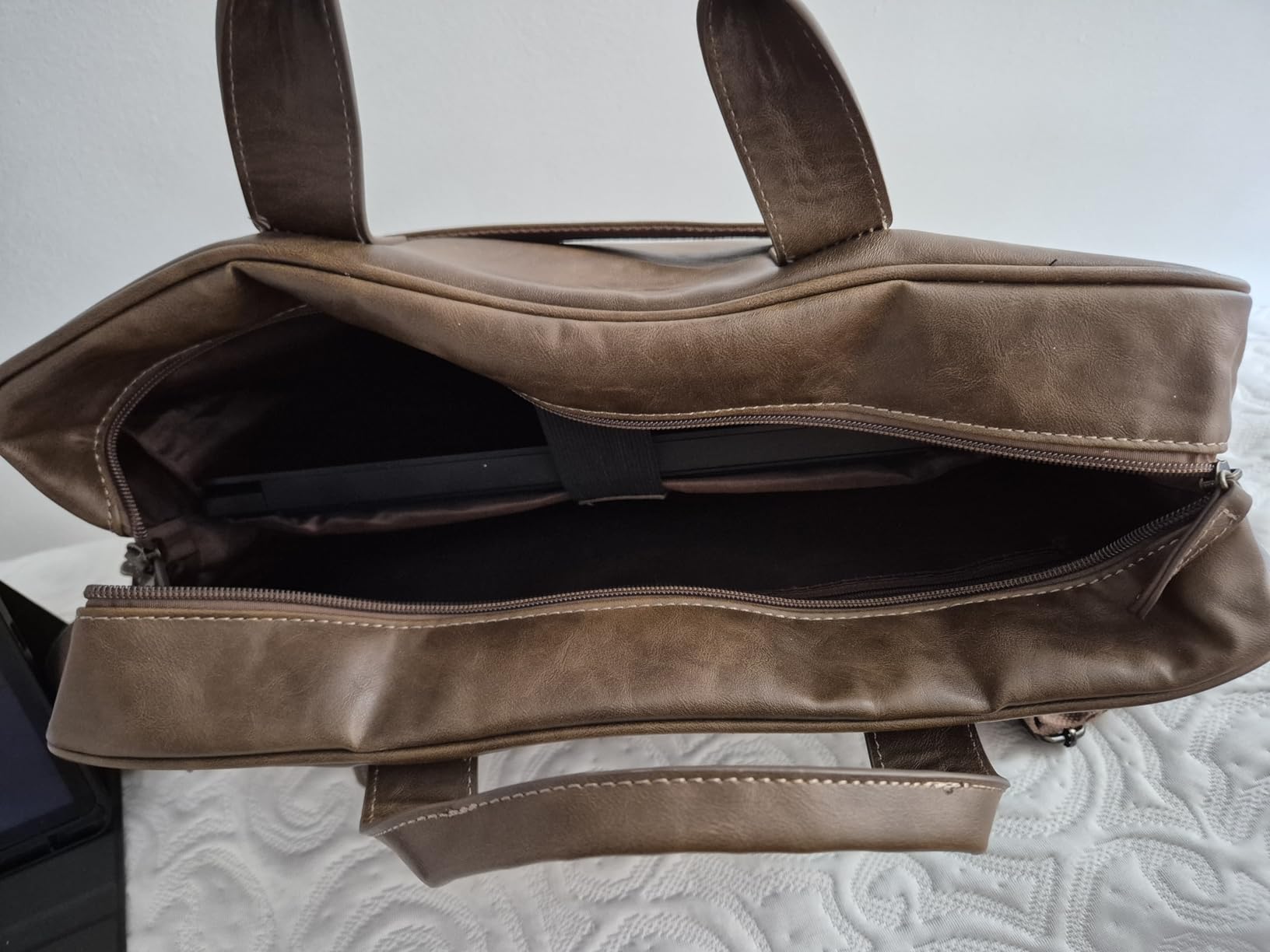 RAINSMORE Mens Laptop Bag 16 Inch Leather Briefcase Vintage Messenger Bag customer photo 2