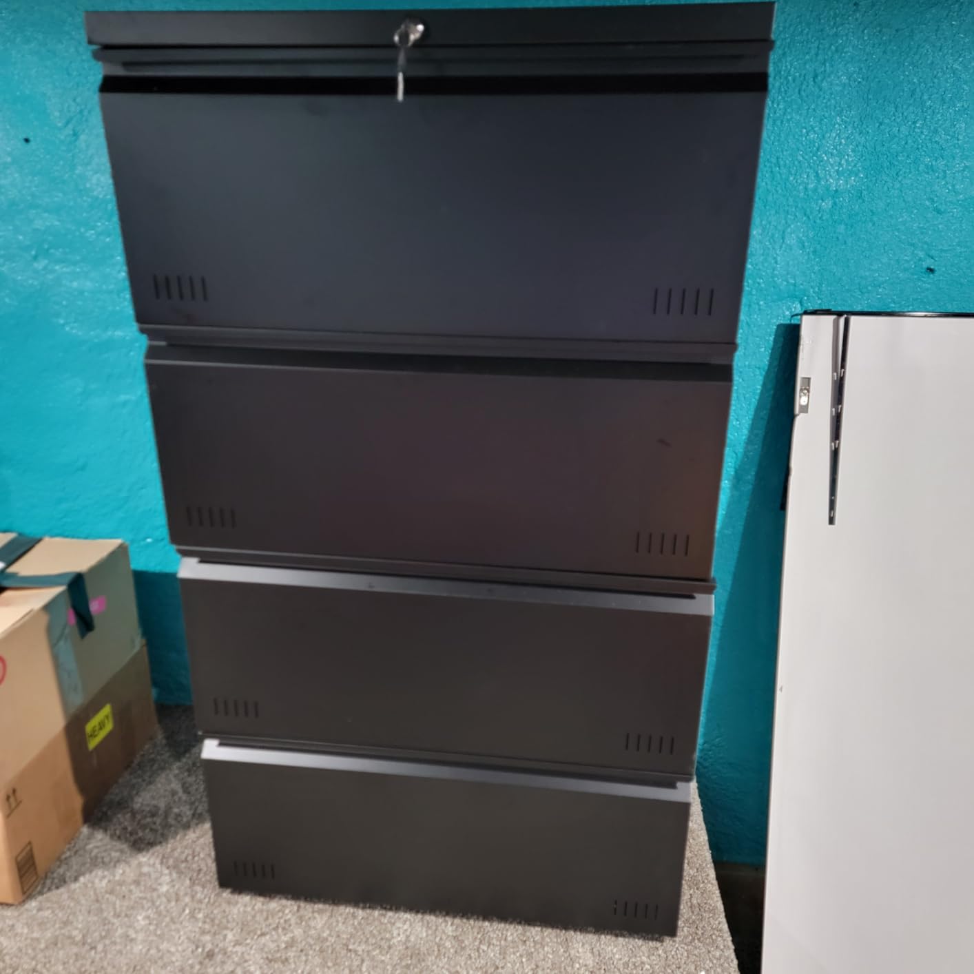 Guizeeopo Metal Storage Cabinet with Adjustable Shelves, Garage Storage Cabinets with Doors and Shelves, File Cabinets for Home Office, Kitchen Pantry Cabinet, 71'H, Black customer photo 2