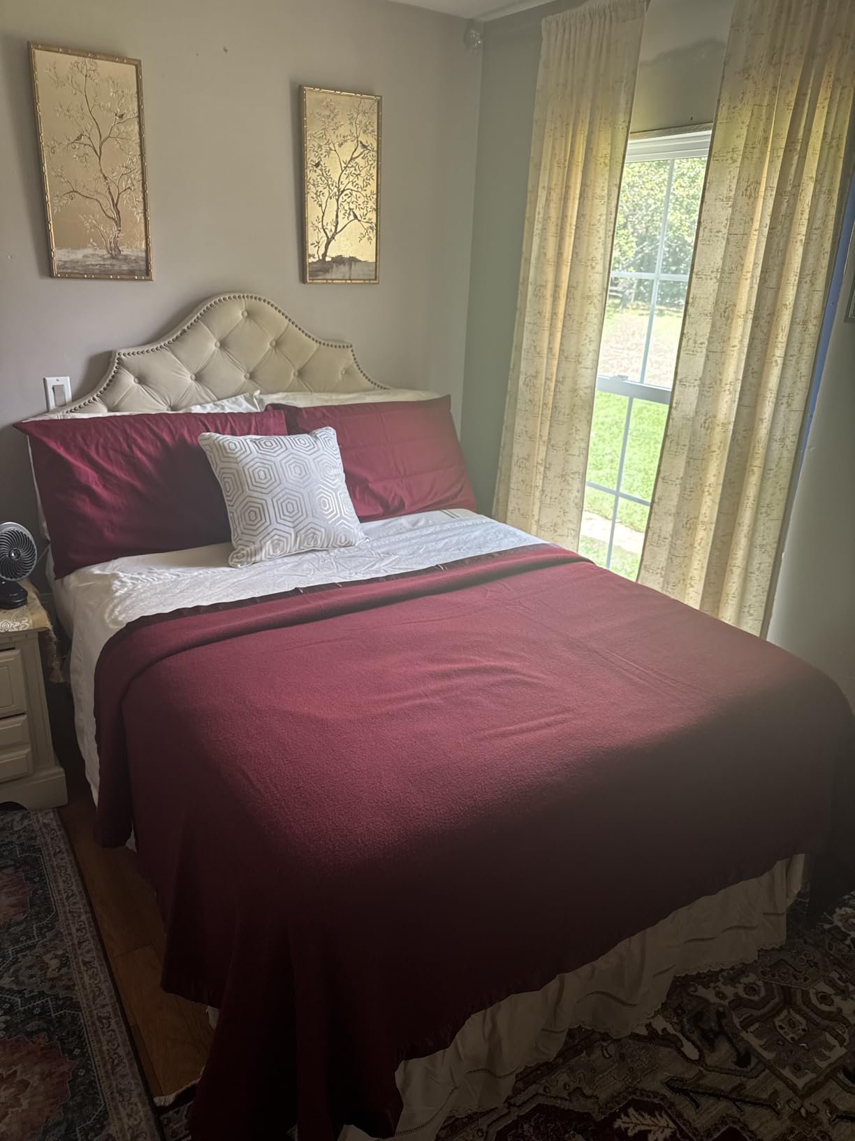 OakRidge Heirloom Merino Wool Blanket - 100% Australian Wool with Vintage Satin Edges - Breathable, Odor-Resistant, All-Season Bedding in Full/Queen Size - Tan Cozy Throw for Home or Travel customer photo 1