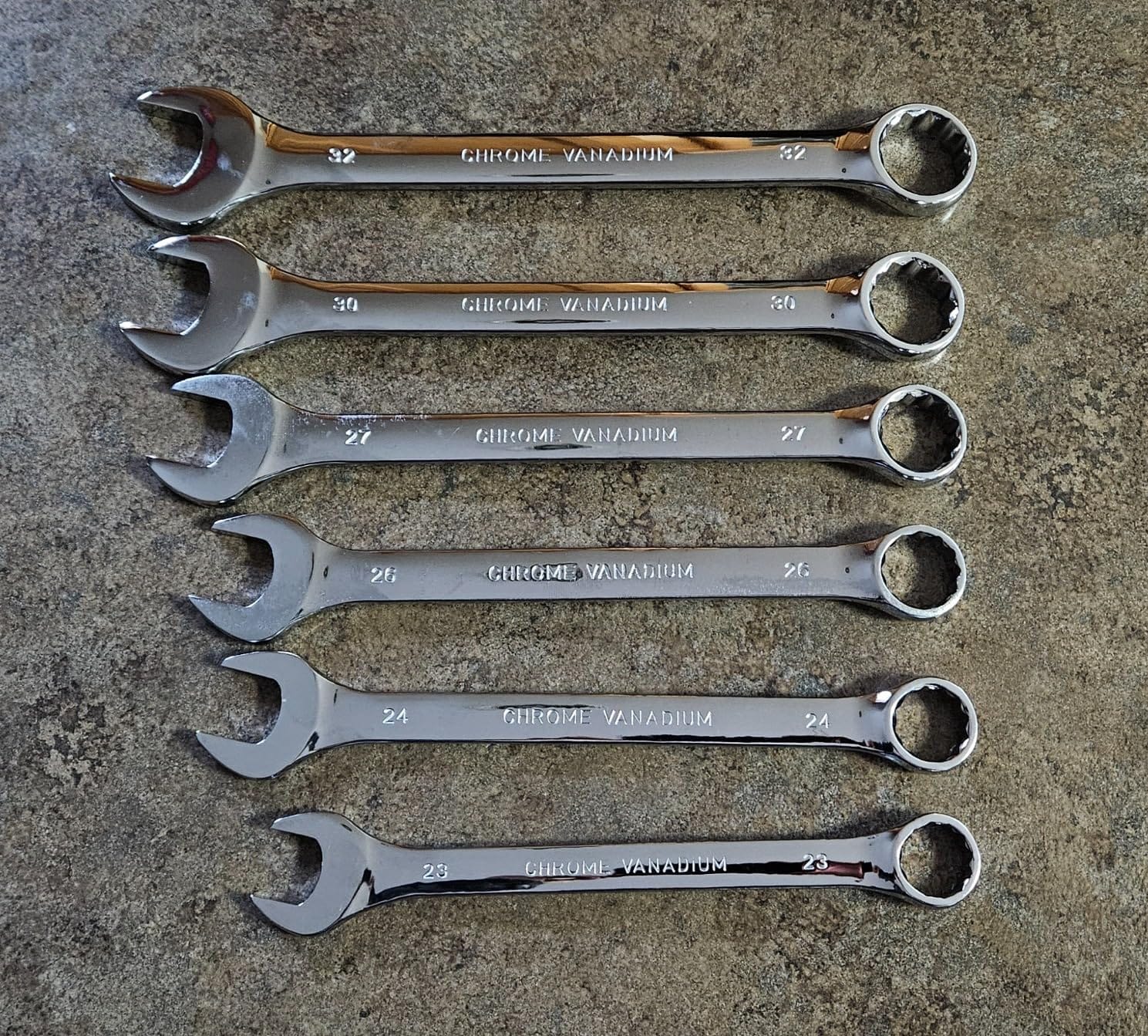 6-Piece Metric Wrench Set, Large Wrench Set Metric and Standard, 23mm, 24mm, 26mm, 27mm, 30mm, 32mm Long Big Open End Wrench Tool Set Roll Up Pouch Organizer, Combination Wrenches Sets customer photo 1