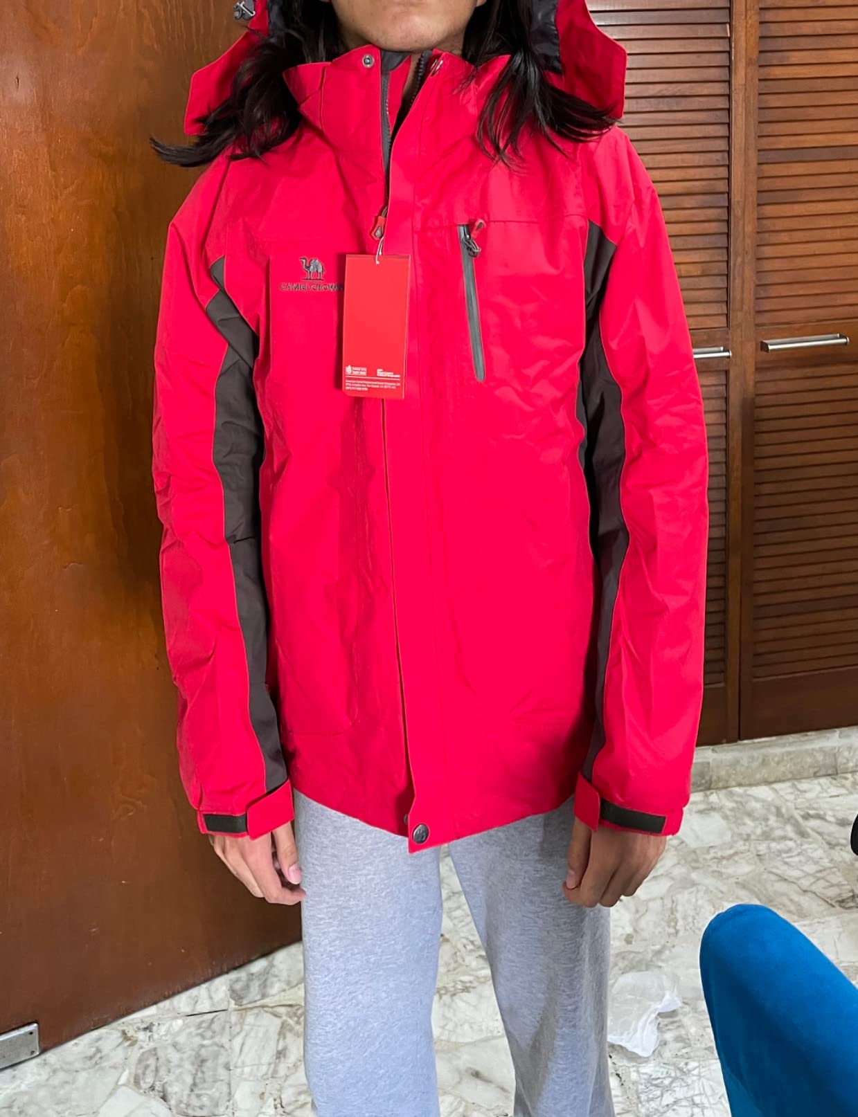 CAMEL CROWN Men's Ski Jacket 3 in 1 Waterproof Winter Jacket Snow Jacket Windproof Hooded with Inner Warm Fleece Coat customer photo 2