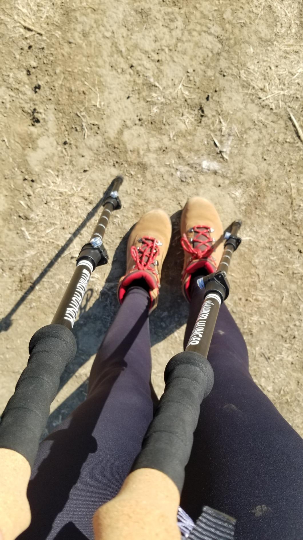 Premium Foldable Hiking Poles by USA Brand - Adjustable, Lightweight Trekking Poles Made of Aircraft Aluminum, Metal Locks Cork EVA Grips customer photo 2