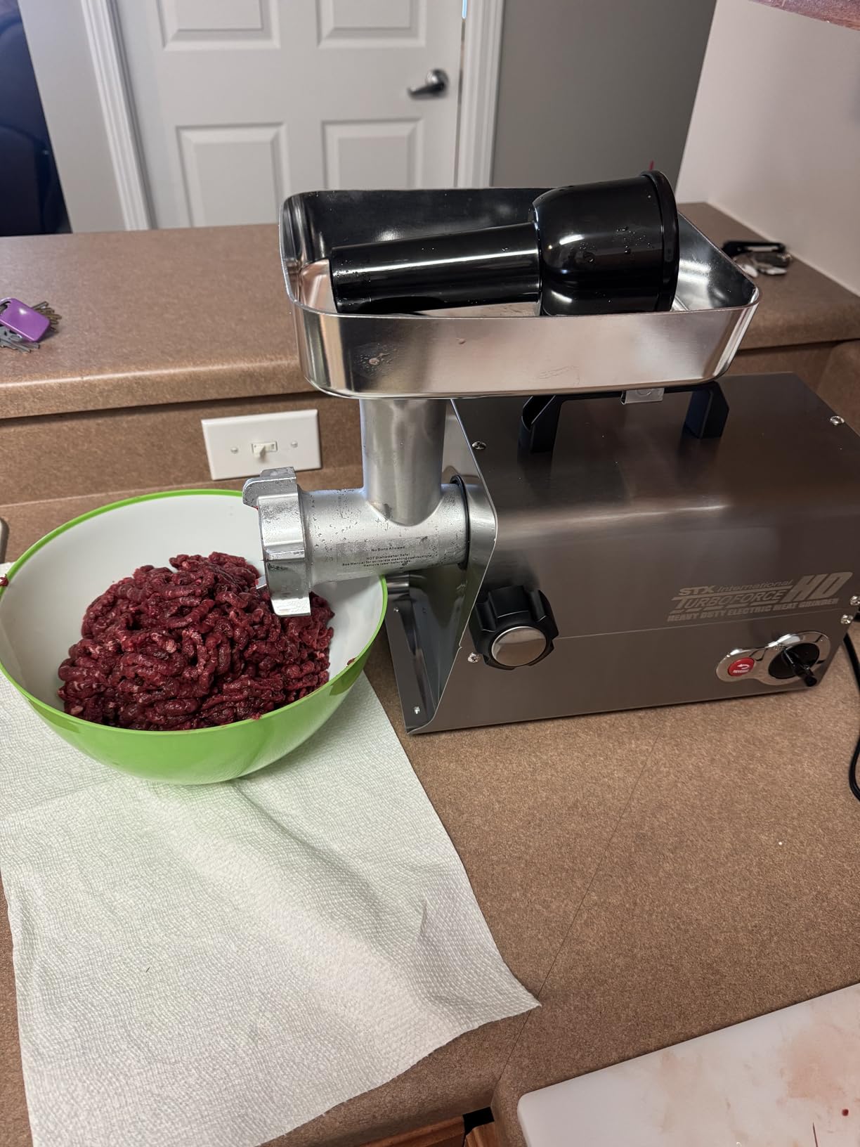 STX International Turboforce HD (Heavy Duty) 3500 Series 6-in-1 Electric Meat Grinder | Sausage Stuffer | Kubbe Maker | Foot Pedal | 5 Grinding Plates | Stainless Steel Blades & More Included customer photo 2