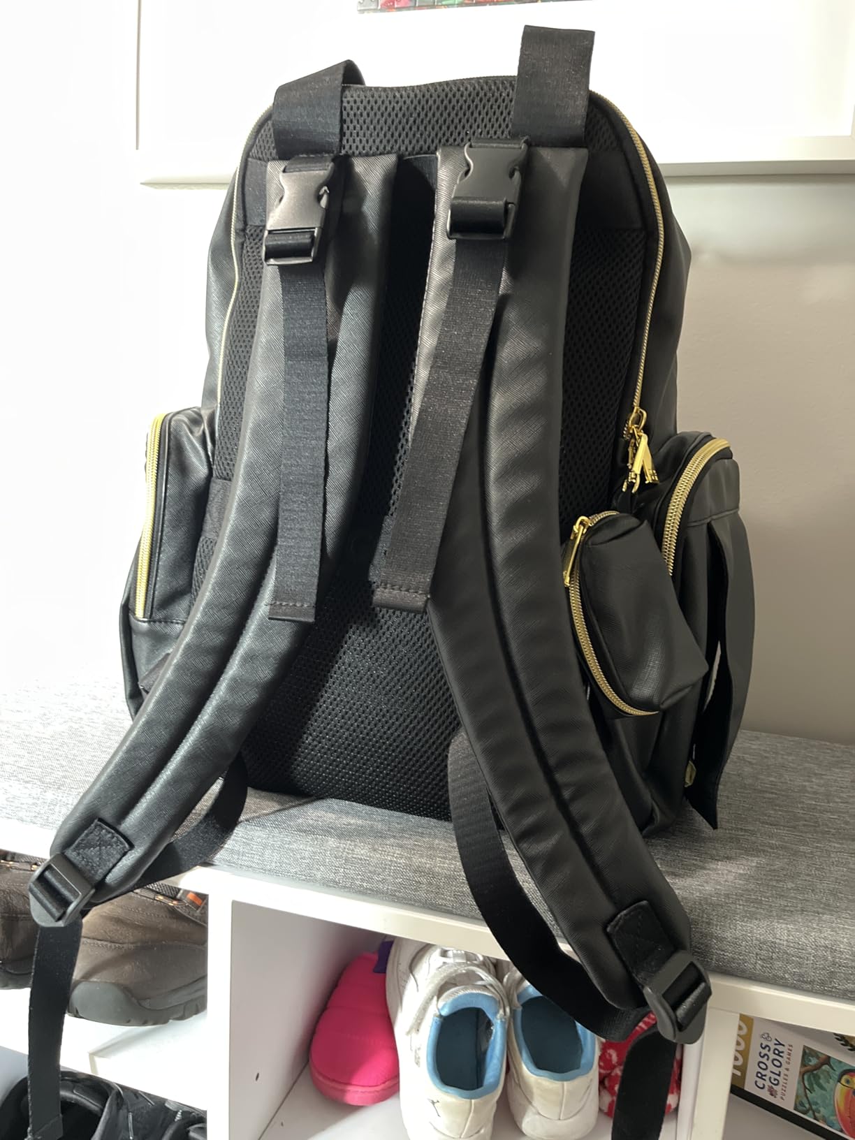 HUGGIES Unisex-adult Signature Hug Pack Diaper Backpack, Cognac Leather, One Size customer photo 2
