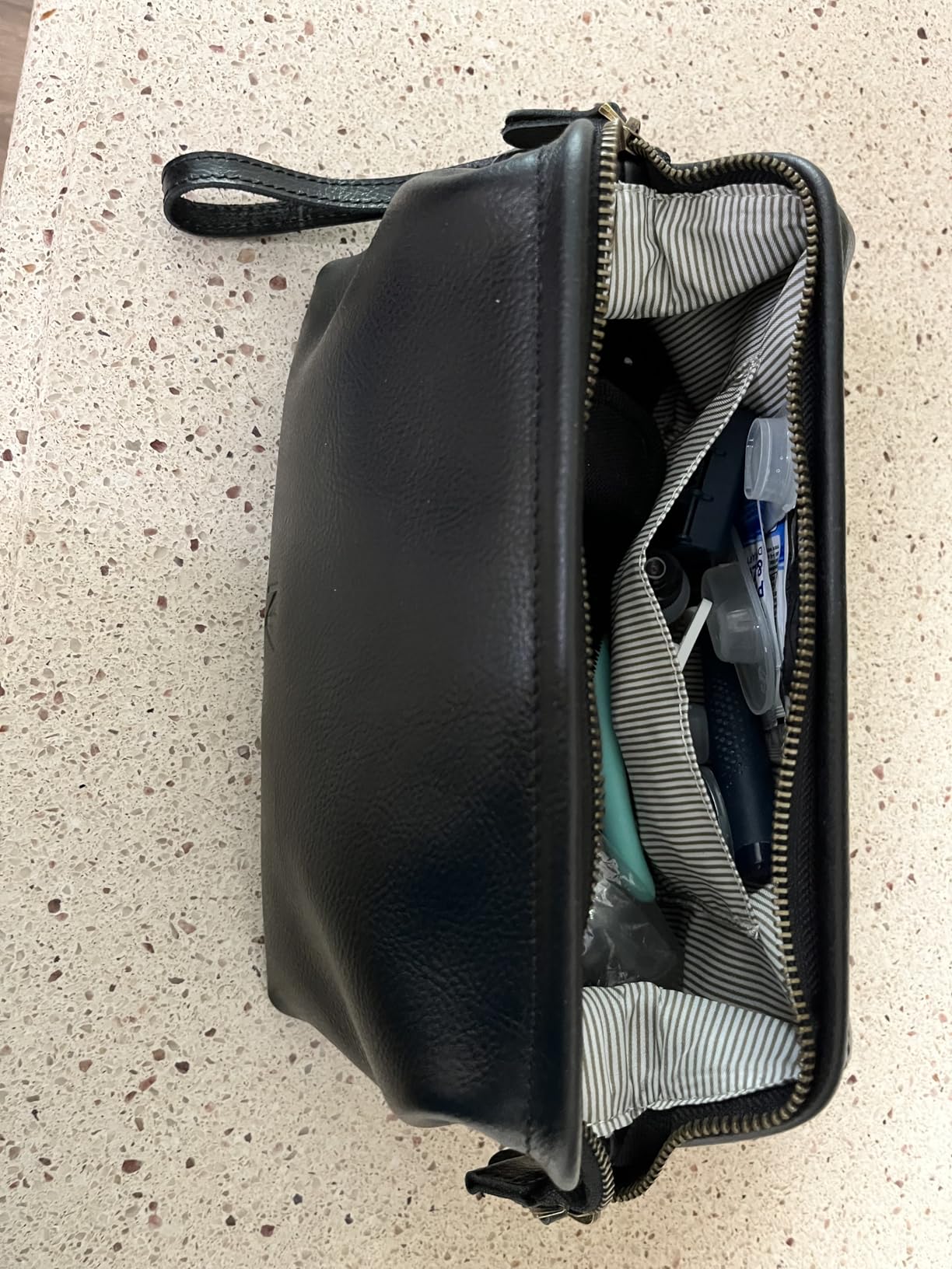 NV Holders Premium Genuine Leather Toiletry Bag for Men - The Ultimate Travel Dopp Kit and Hygiene Organizer, Perfect Men's Toiletry Travel Bag (Brown) customer photo 2