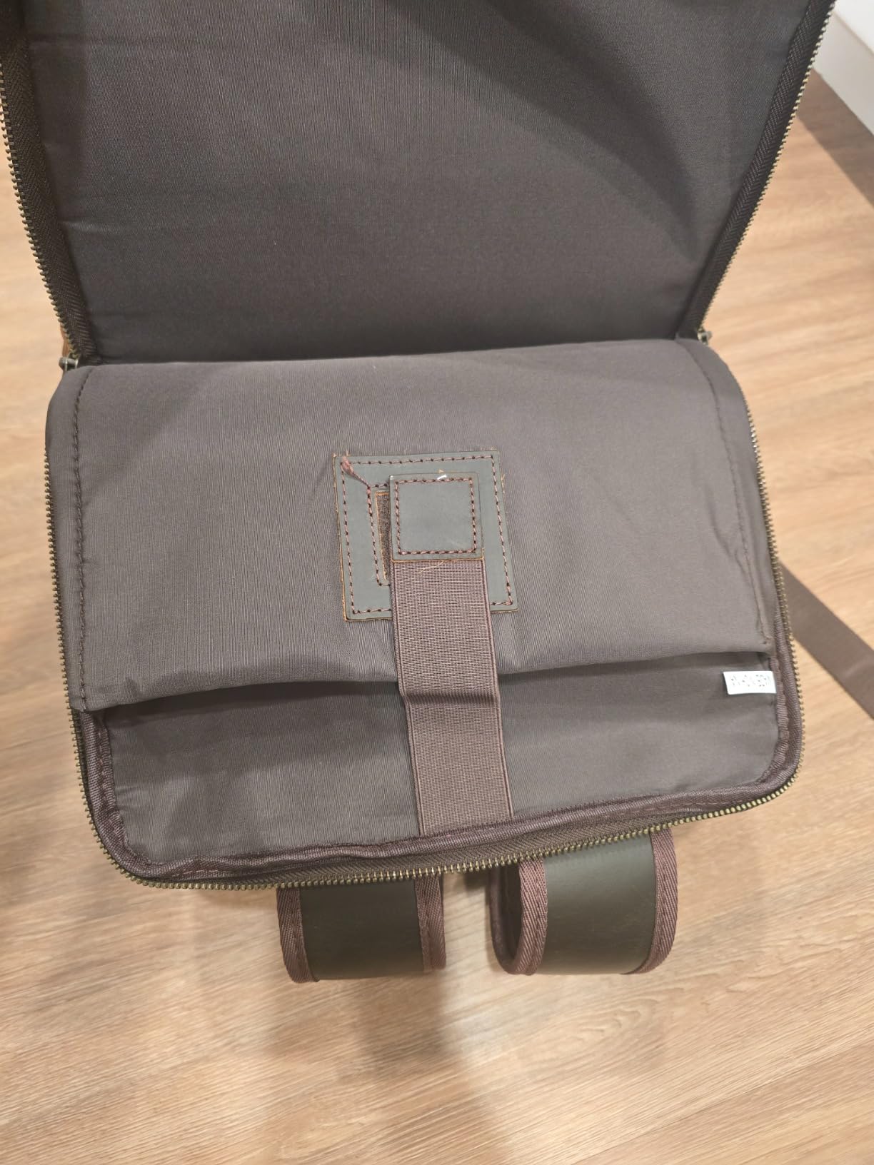 Masa Kawa Brown Leather Laptop Backpack for Men 16 Inch Computer Work Bag customer photo 2