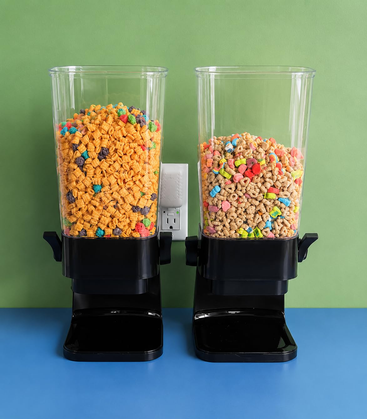 Cereal Dispenser Countertop with Cereal Bowls,16 Labels & Pen, Cereal Containers Storage, Candy Dispenser, Dry Food Dispenser For Pantry - Not Easy to Crush Food (Black, 2 Pack) customer photo 1
