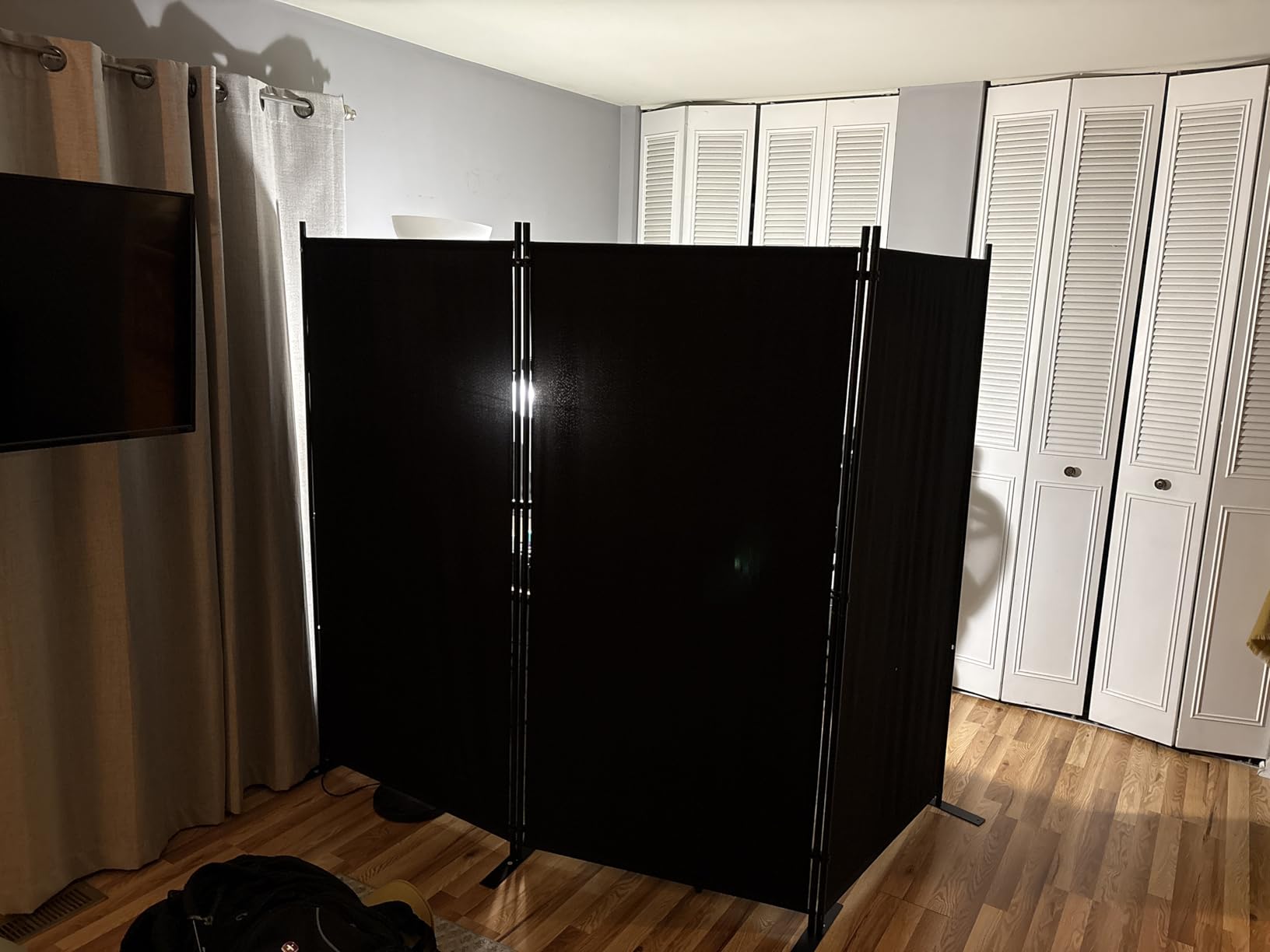 C-Hopetree 8 Panels Room Divider, 6 Ft Tall Indoor Folding Privacy Screen, Portable Partition Separator, Freestanding Separation Temporary Wall for Office, Bedroom, 160
