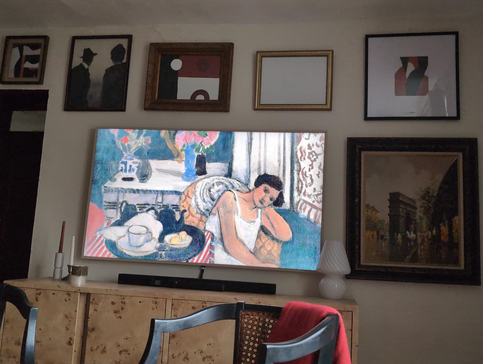 TCL 55 Inch Class NXTVISION Series Picture Frame Art TV | 55A300W, Latest Model | QLED 4K HDR Smart Google TV | 120HZ Dolby Atmos Audio | Alexa Google Apple Streaming Television | Easy Install customer photo 1