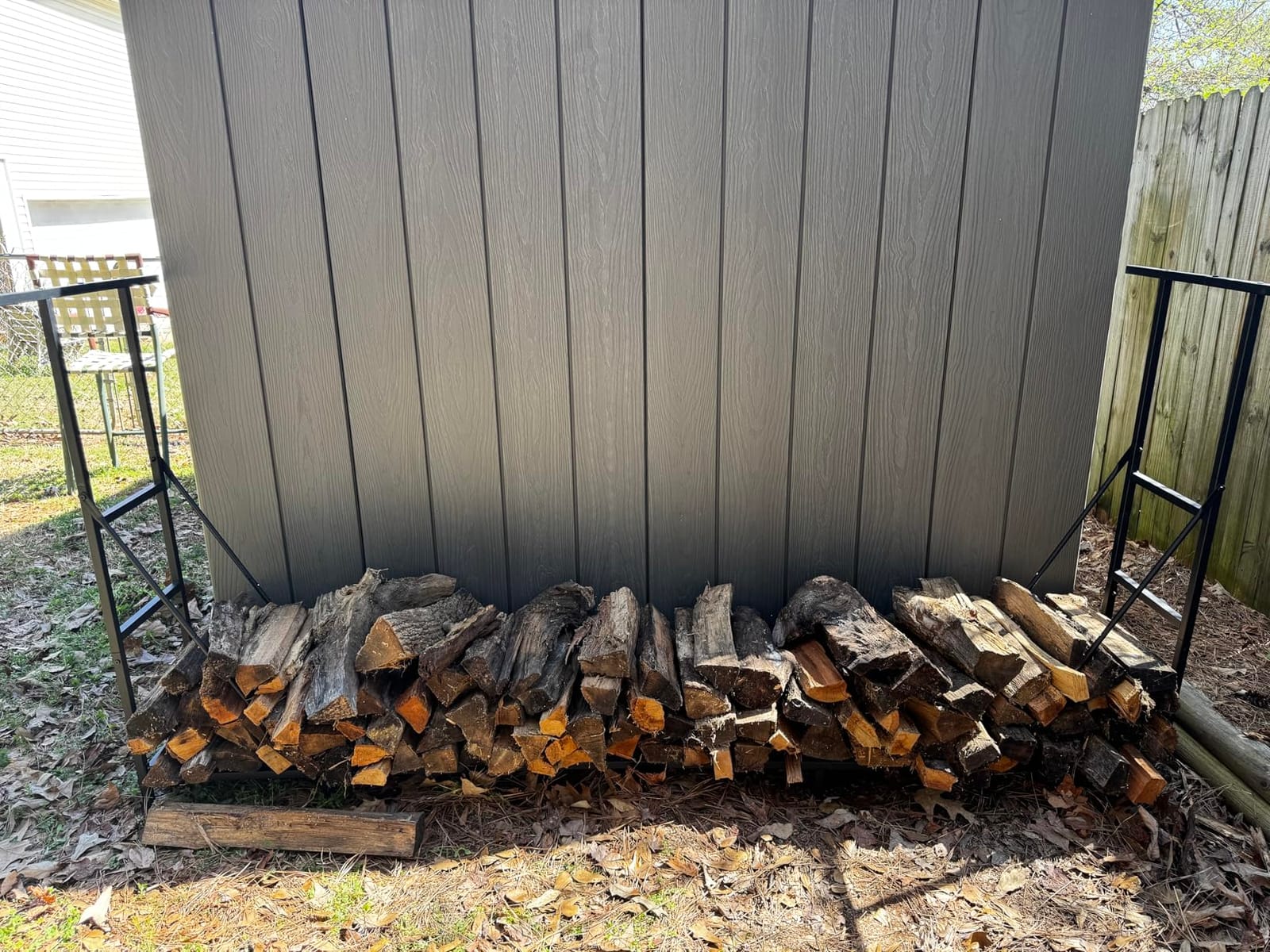 Vailge Firewood Rack Cover 8FT, Waterproof Firewood Rack Outdoor Cover with Full Front Zipper & Windproof Straps, Heavy Duty 600D Oxford Log Protector for All Seasons customer photo 1