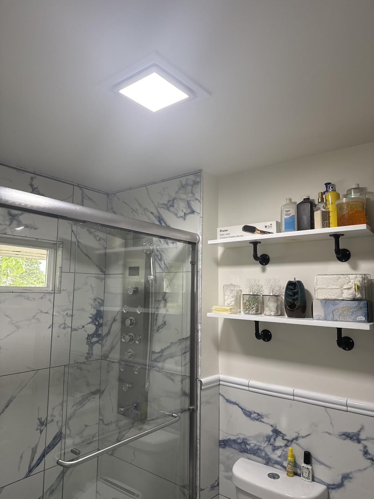 Ultra Quiet Bathroom Exhaust Fan with Light, 120 CFM, 1.0 Sones, 1000 Lumens LED Light, Easy Installation, Energy-Efficient Design, 10