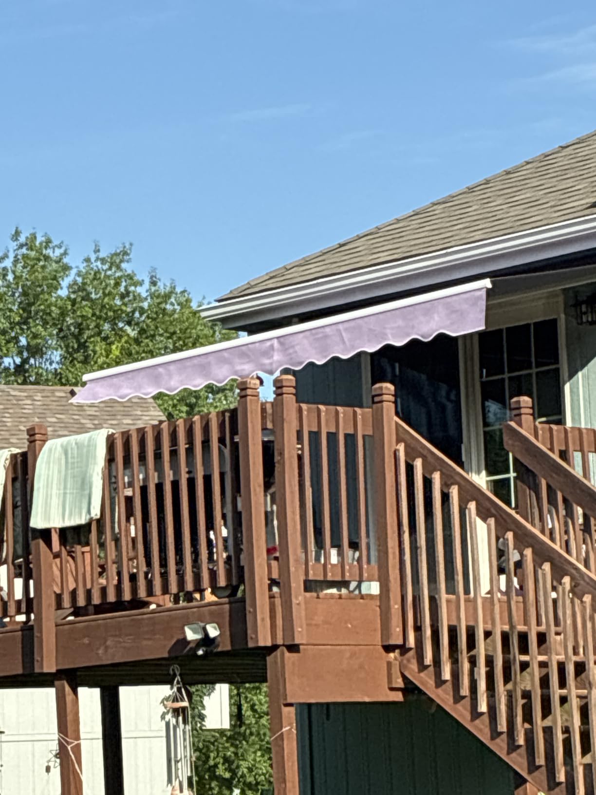 Yardenaler 12x10 FT Manual Retractable Patio Awning, Outdoor Window Sun Shade Shelter with Crank Handle & Canopy for Deck, Garden, Backyard, Balcony, Beige customer photo 2