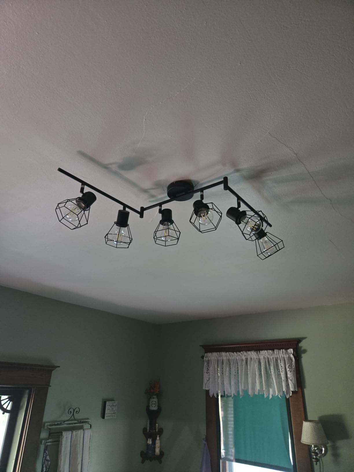HiBay 6-Light Track Lighting, Directional Rotatable Ceiling Light Fixture | Black Farmhouse Track Spotlight for Kitchen, Bedroom, Living Room, E26 Base (Bulbs Not Included) customer photo 1