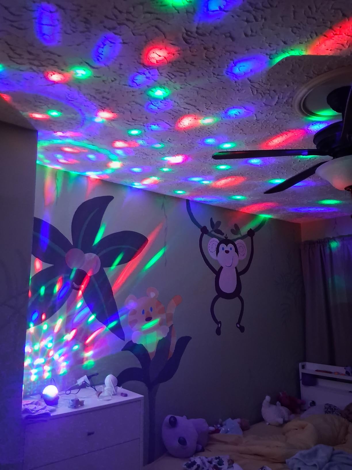 Disco Ball Light, Party Disco Strobe Ocean Star Projector Dj Dance Light Sound Activated with Remote Control Stage Rave for Parties Bar Birthday Wedding KTV Christmas Halloween Dancing Decor customer photo 1