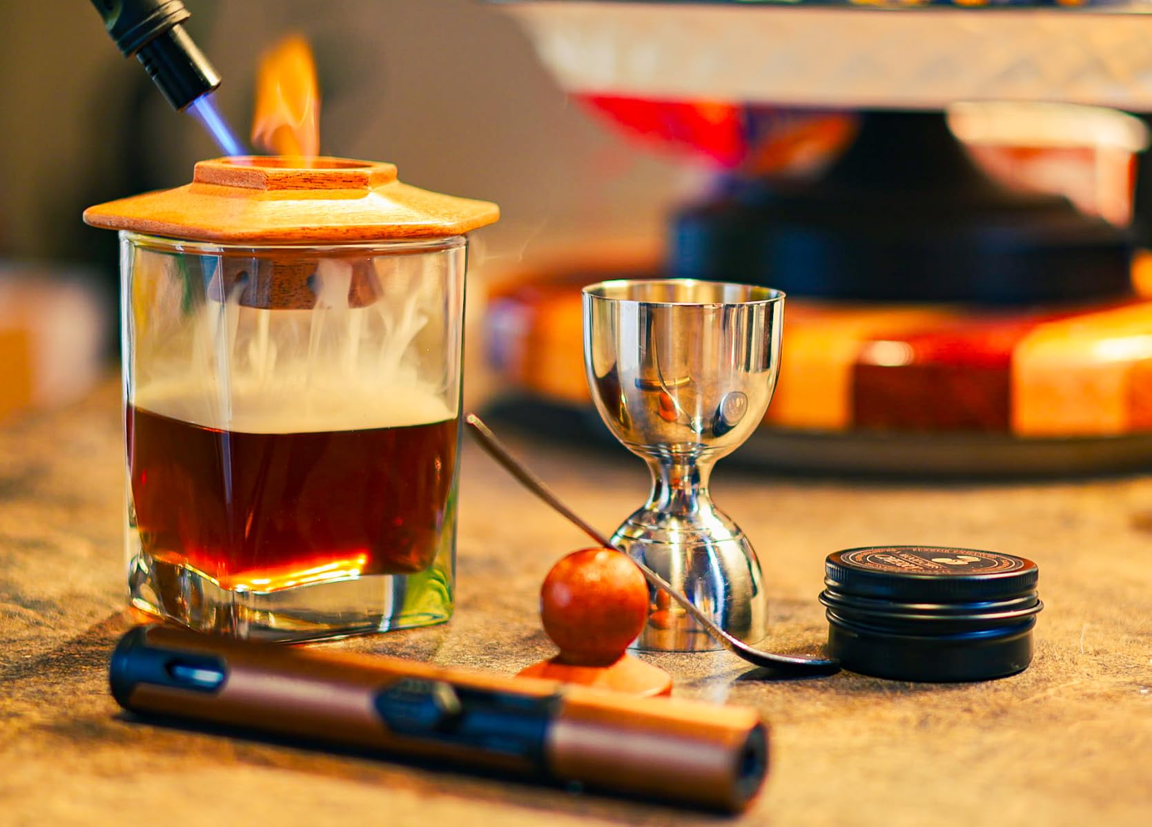 23Pcs Whiskey Smoker Kit with Torch-12 Wood Chips, Ice Ball Mold, Cocktail Smoker Infuser Kit, Old Fashioned Drink Smoker Kit, Birthday Bourbon Whiskey Gifts for Men,Dad,Him, Valentine's Day Gifts customer photo 2