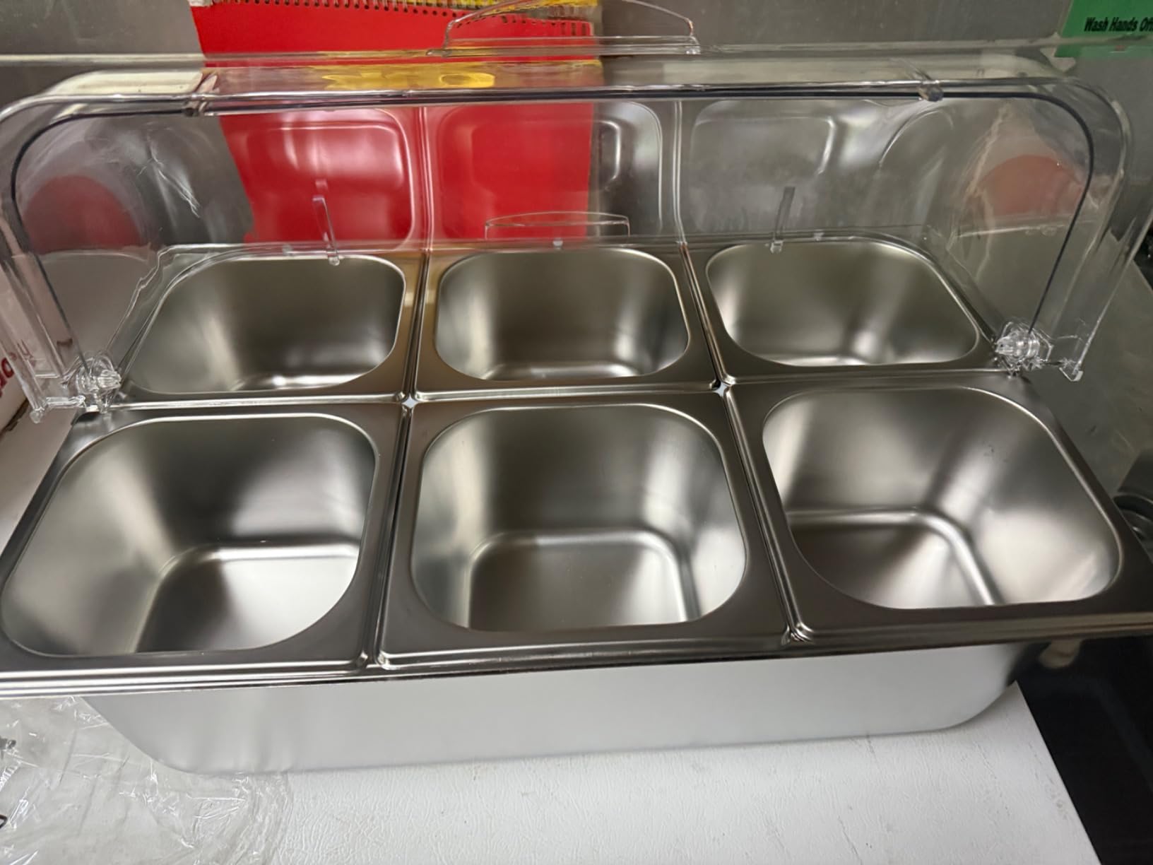 Countertop Ice Food Serving Display Tray, 6-Pan Cold Condiment Station customer photo 1