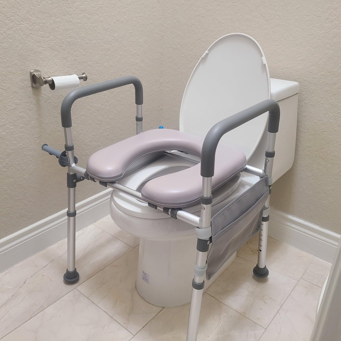 HOMLAND Toilet Seat Risers for Seniors with Handles, Dual-Crossbar, 400lb customer photo 1