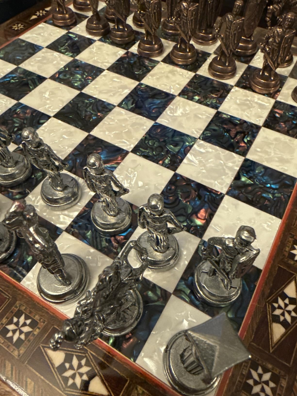 15-Inch Handmade Wooden Chess Set, Metal Pieces & Storage, Black | Handcrafted Luxury Chess Board for Adults customer photo 2