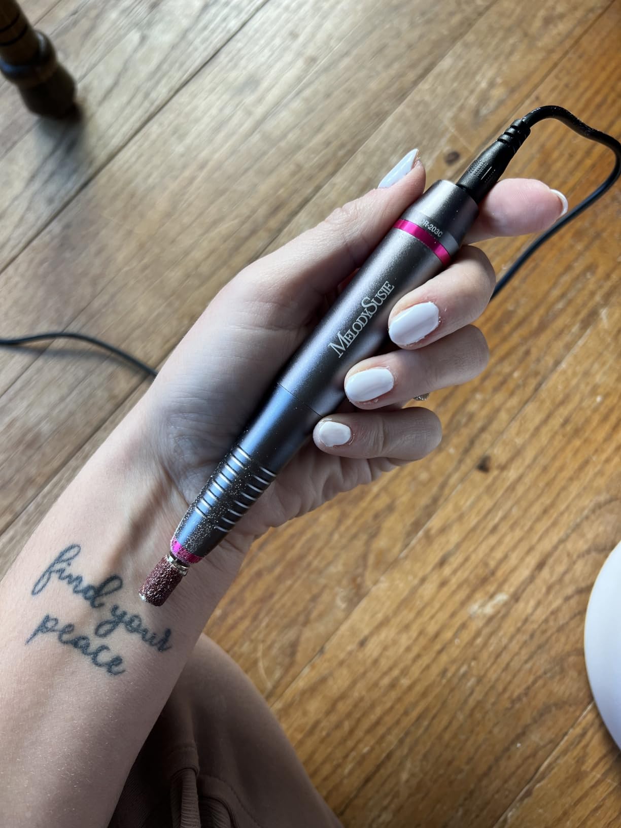 MelodySusie Pen-Shaped Portable Cordless Nail Drill,PC180G 25000RPM Rechargeable Electric File with LED Display for All Nail Care, Manicure Shaping & Acrylic Gel Removal for Nail Artists DIY at Home customer photo 2