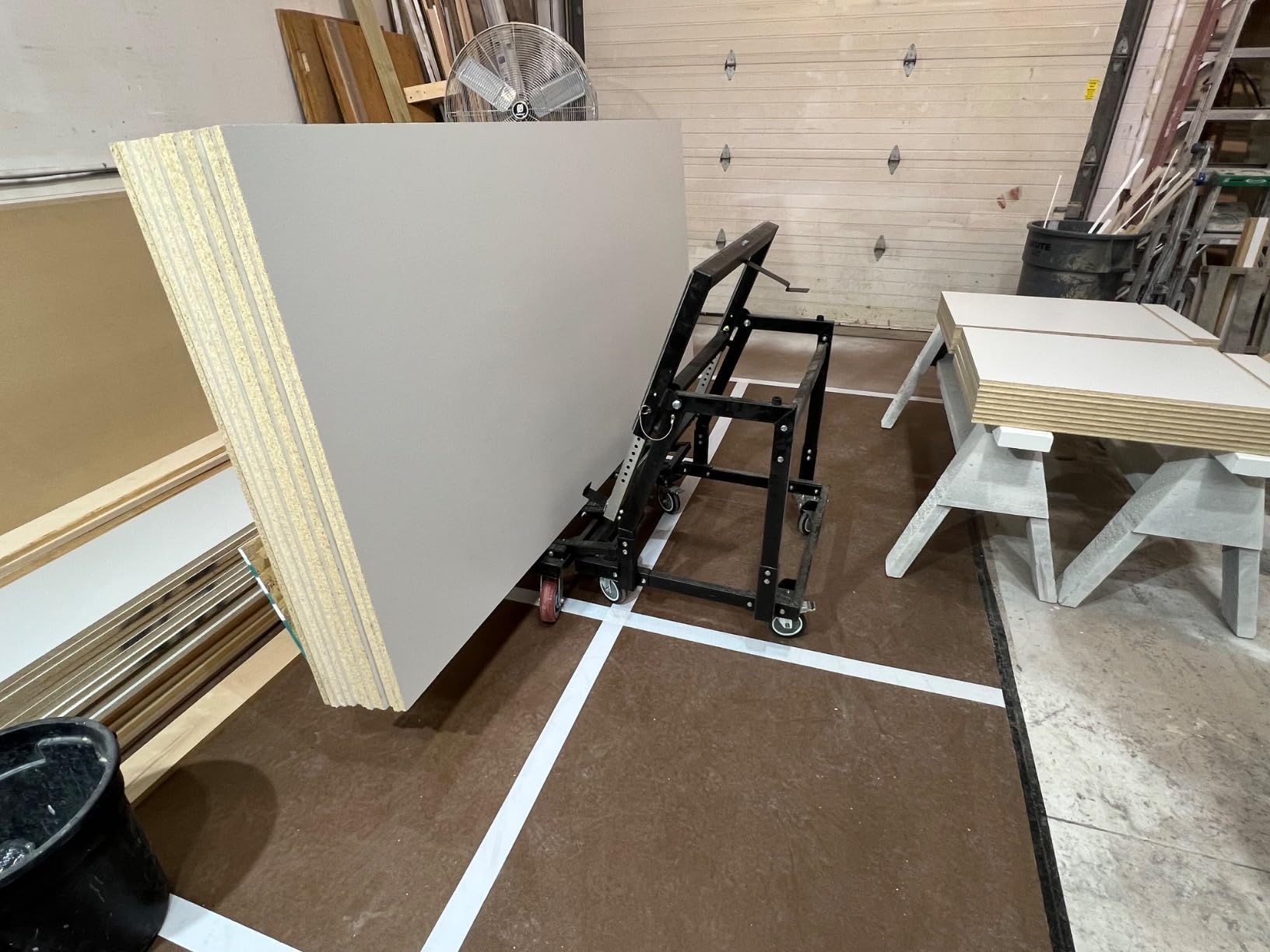 APARECIUM Panel Handler Cart and Shop Stand, Tilting Panel Cart with Rolling Casters, Tilting Panel Mover Mobile Workbench, Drywall Cart for Woodworking, Lumber Furniture Workshop, Warehouses, Garage customer photo 1