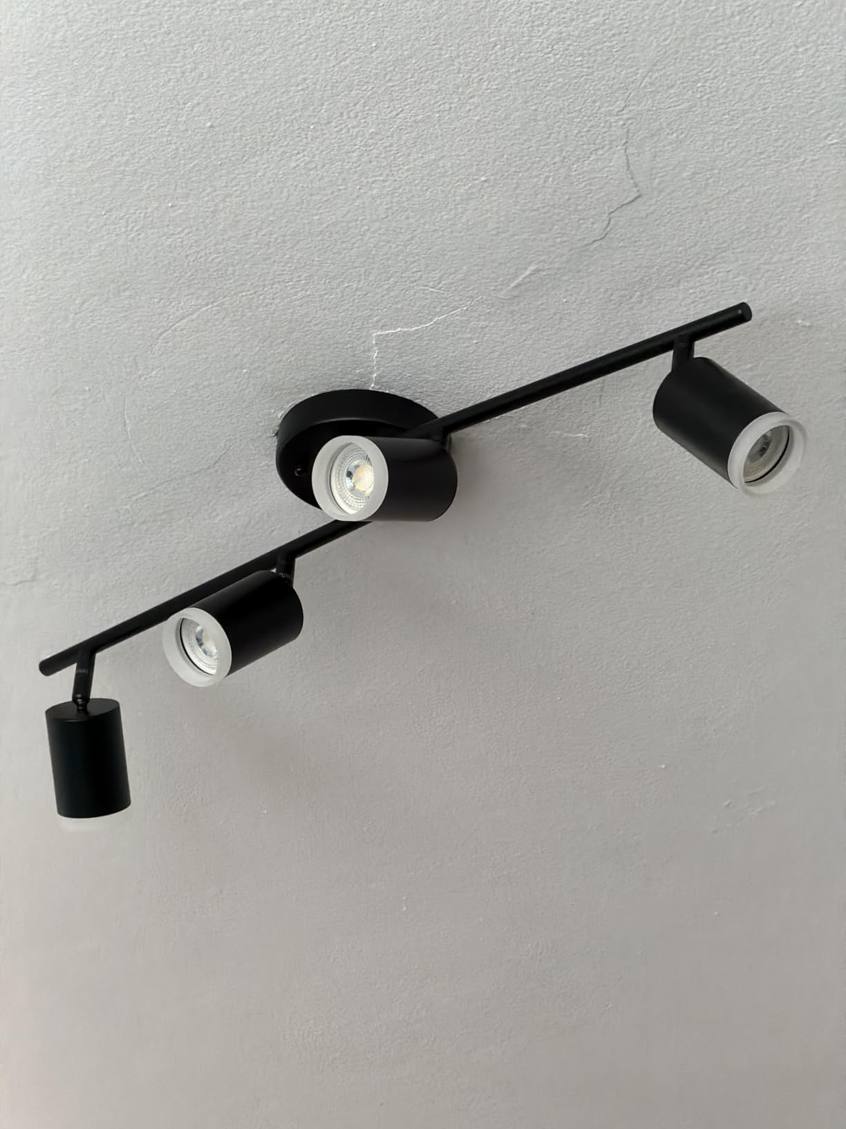 4 Ways Gold Track Lighting Fixtures Ceiling Gu10 Bulbs Not Included | Modern LED Track Light Brushed Gold, Rotatable Heads Foldable Arms, Metal Ceiling Spotlight for Kitchen, Living Room, Hallway customer photo 1
