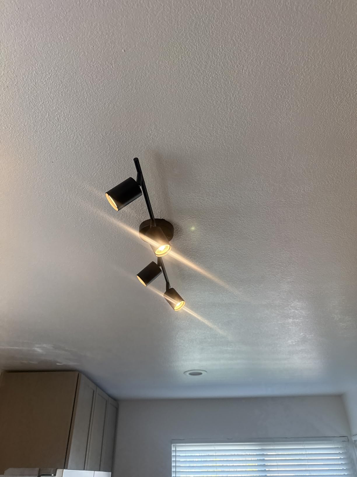 4 Ways Gold Track Lighting Fixtures Ceiling Gu10 Bulbs Not Included | Modern LED Track Light Brushed Gold, Rotatable Heads Foldable Arms, Metal Ceiling Spotlight for Kitchen, Living Room, Hallway customer photo 2