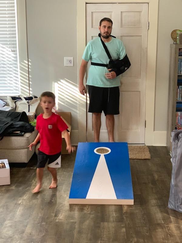 GoSports 4 x 2 ft Regulation Size Wood Cornhole Boards - 10 Vintage Wood Designs (Choose Your Style) customer photo 2