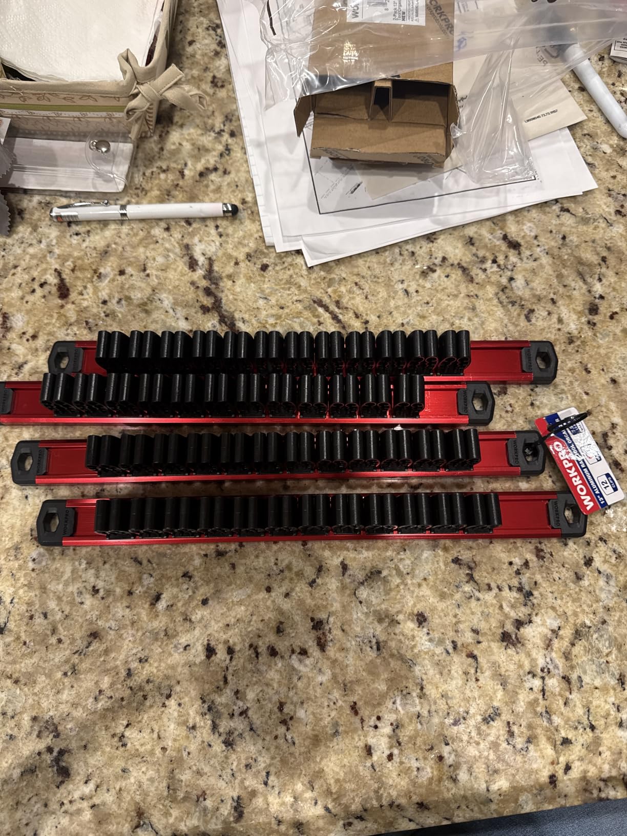 WORKPRO Magnetic Screwdriver and Wrench Organizer Set, 36-Slot Tool Holders | 3-Pack Aluminum Rails, Magnetic Force, Flexible High-Tension Tool Clips, For Tool Box Drawer & Wall-Mount Storage customer photo 1