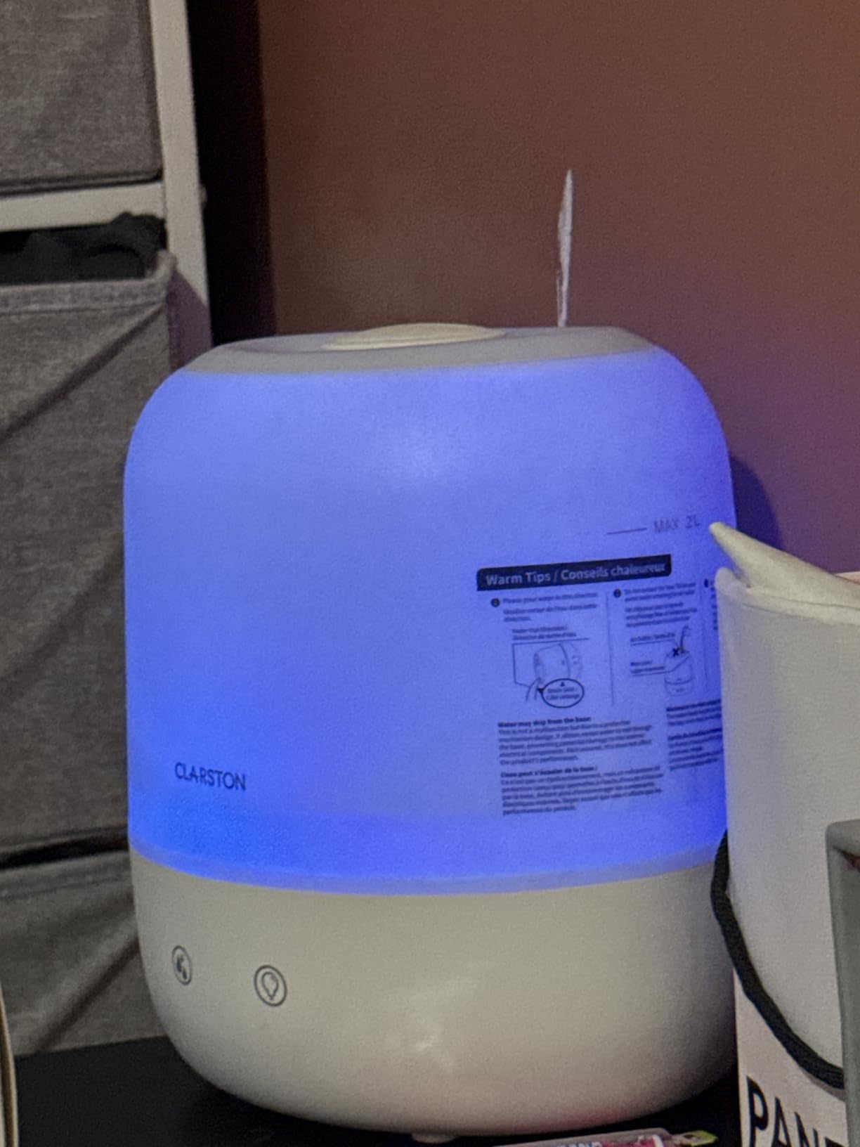 Clarston Humidifiers for Bedroom, 2L Cool Mist Humidifier, 24dB Quiet Sleep customer photo 1