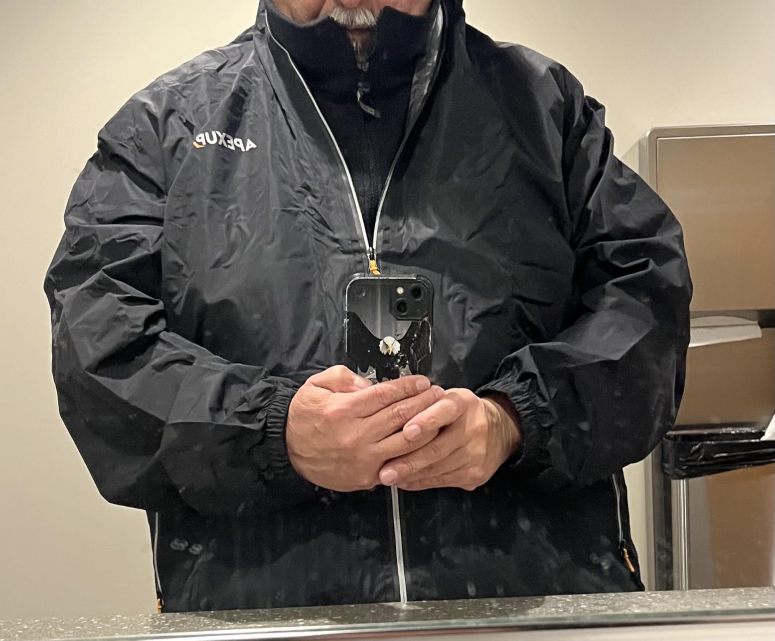 APEXUP Packable Rain Jacket Men Waterproof Lightweight Raincoat with Hood customer photo 1