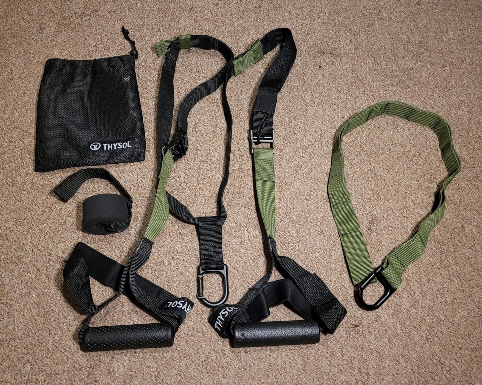 THYSOL Suspension Resistance Trainer PRO Suspension Straps with Door Anchor | Exercise straps for home gym full-body workouts. Home suspension training kit to build strength with adjustable straps. customer photo 1