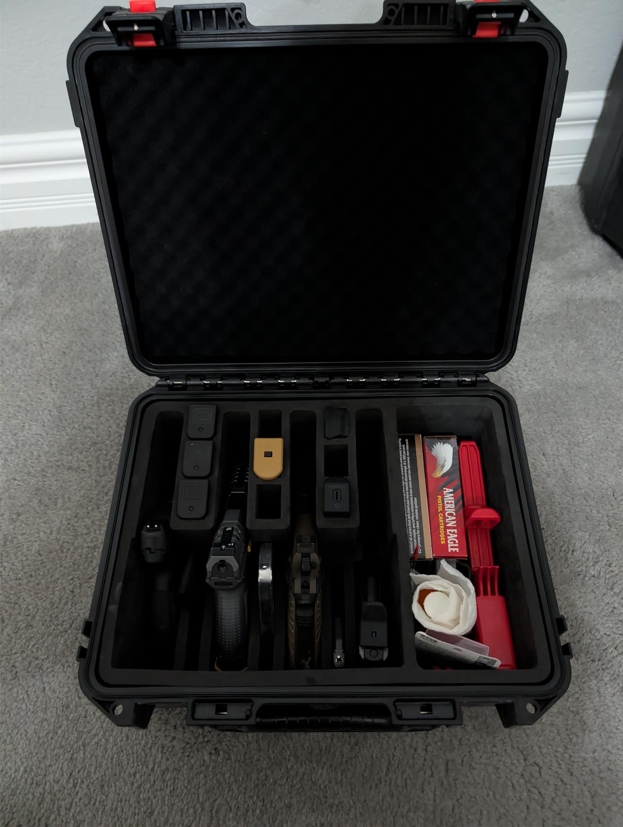 Pistol Case Gun Box for Handguns: Waterproof Holds Multi Guns & Magazines customer photo 2