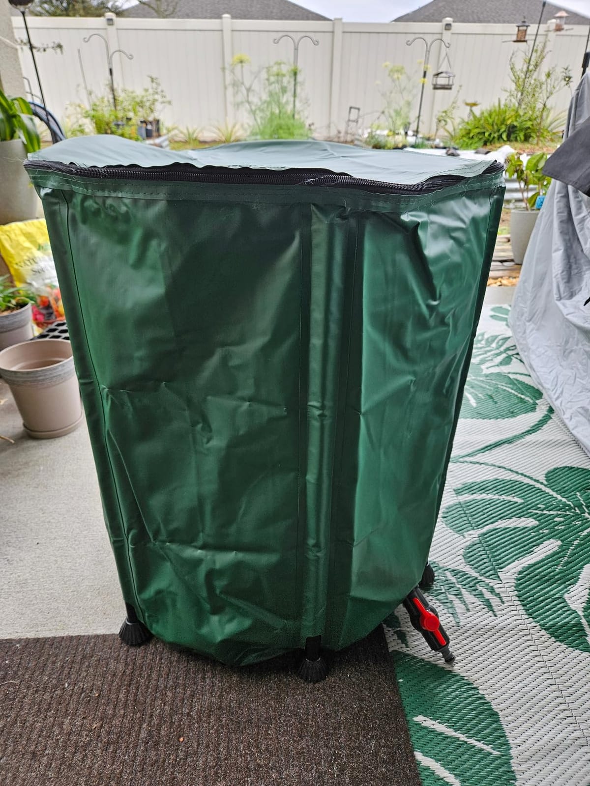 Collapsible Rain Barrel Water Storage Containers-53 Gallon Portable Rainwater Collect System Water Tank to Collect Rainwater from Gutter Downspout Water Catcher with Spigots,Filter＆Overflow Kits customer photo 1