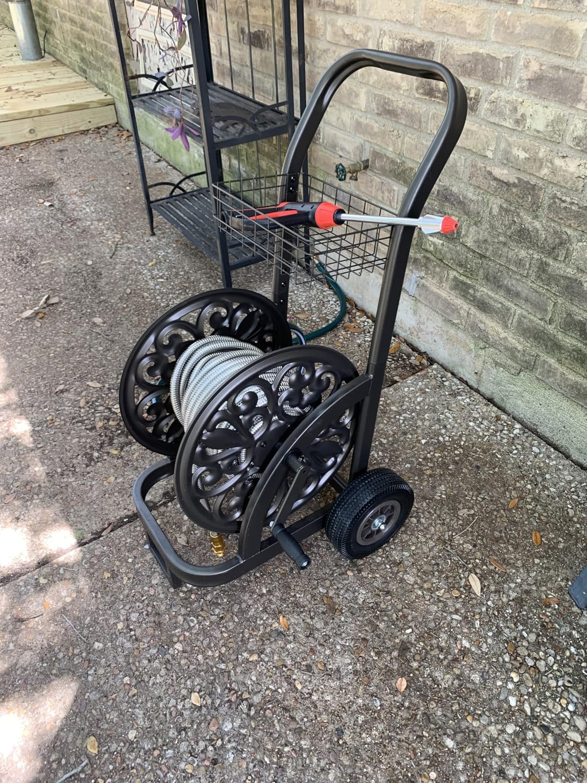 GOFORWILD Garden Hose Reel Cart, Holds 200Ft 5/8