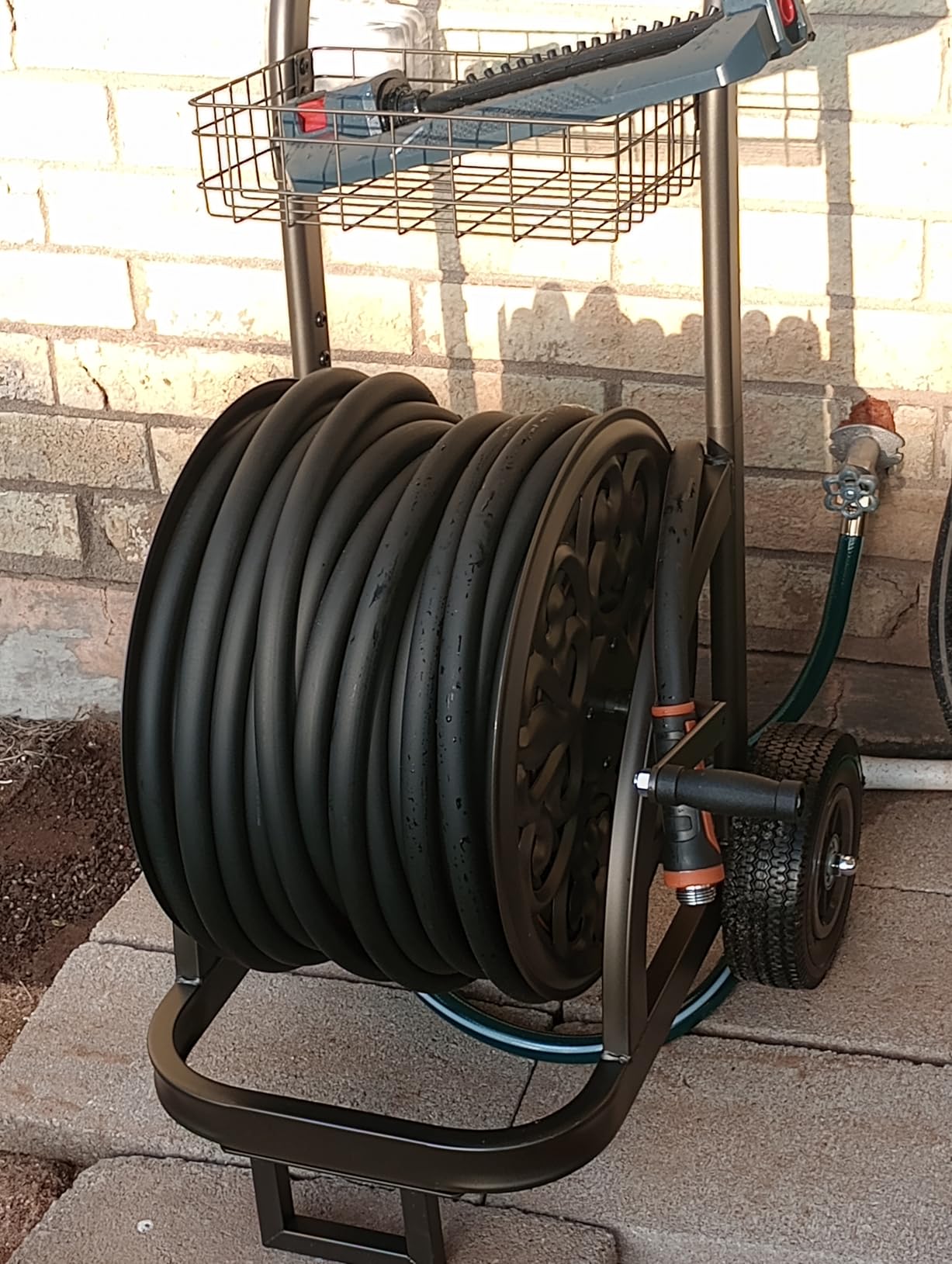 GOFORWILD Garden Hose Reel Cart, Holds 200Ft 5/8