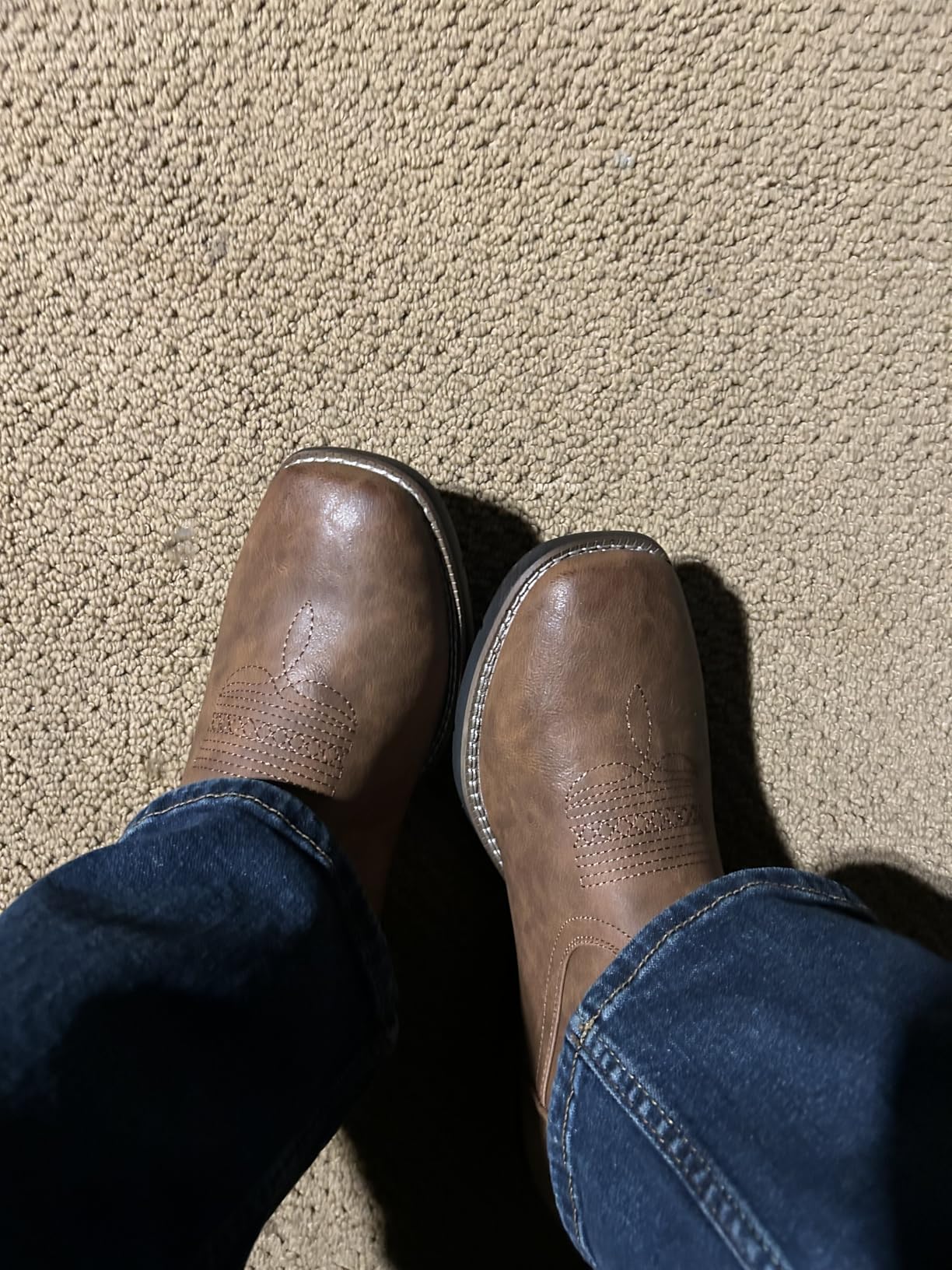 IUV Cowboy Boots For Men Square Toe Western Boot customer photo 2