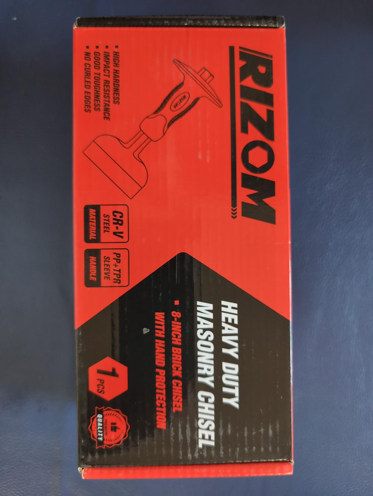 Rizom Chisel Set with Hand Protection, 3 Pcs Stone and Rock Chisel, Heavy Duty Masonry Tools including 11-Inch Point and Flat, 8-Inch Brick customer photo 2
