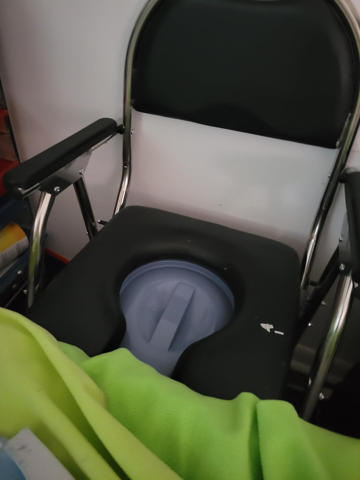 4 in 1 Folding Bedside Commode Chair for Elderly, Padded Seat & Backrest customer photo 1