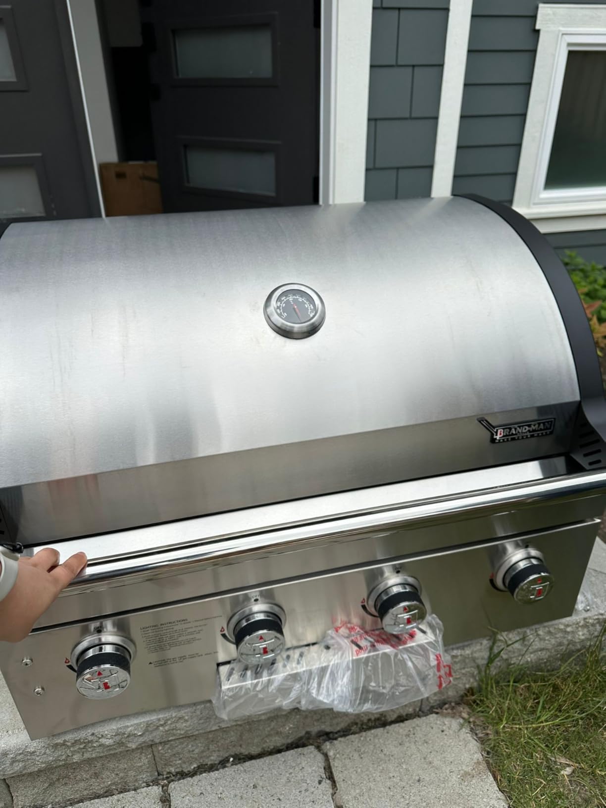 Brand-Man Built-In Gas Grill Head, 40-Inch 6-Burner Outdoor Kitchen Grill | Propane BBQ Island Drop-In, Natural Gas Convertible, Heavy Duty Stainless Steel with Cast Iron Grates and Griddle, 60,000BTUs customer photo 1
