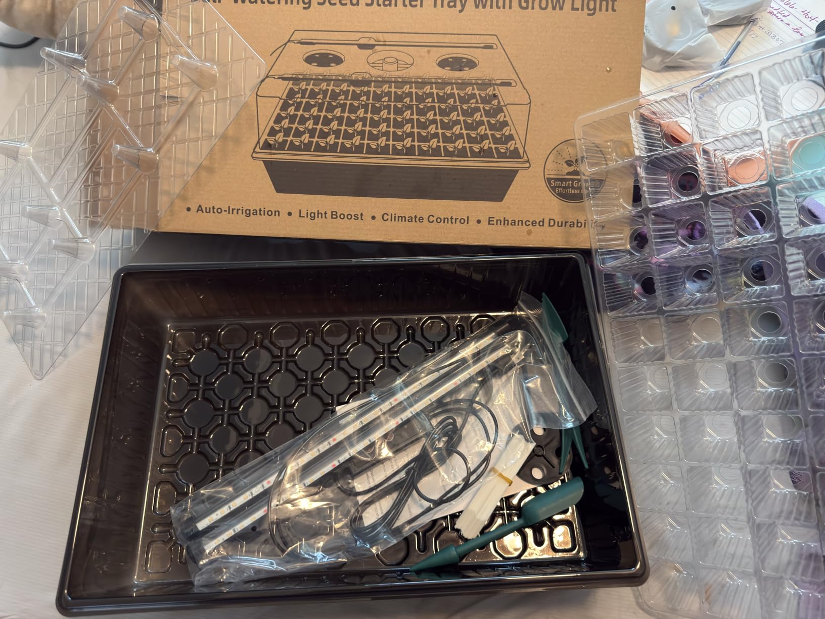 Patigrow 120-Cell Self-Watering Seed Starter Tray with Grow Light, Seed Starter Kit with 4.07
