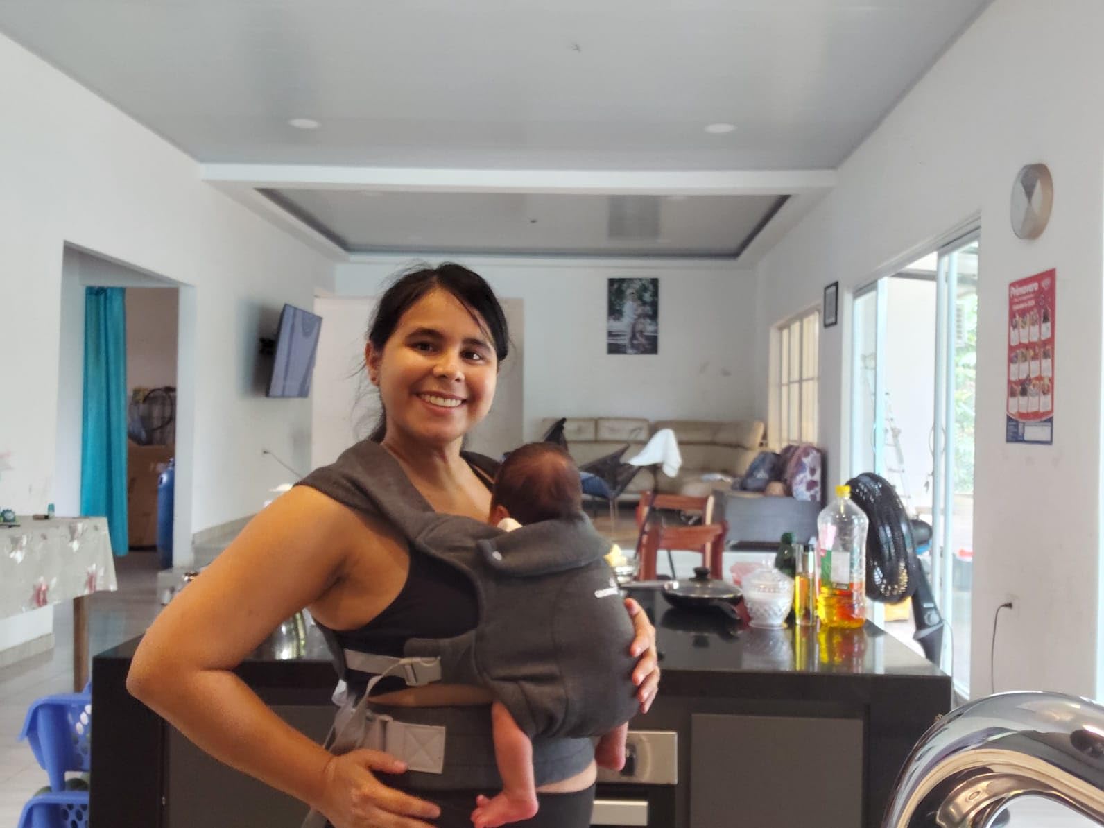 GROWNSY Baby Carrier, Wrap Carrier, Ergonomic with Head Support, Cream customer photo 2