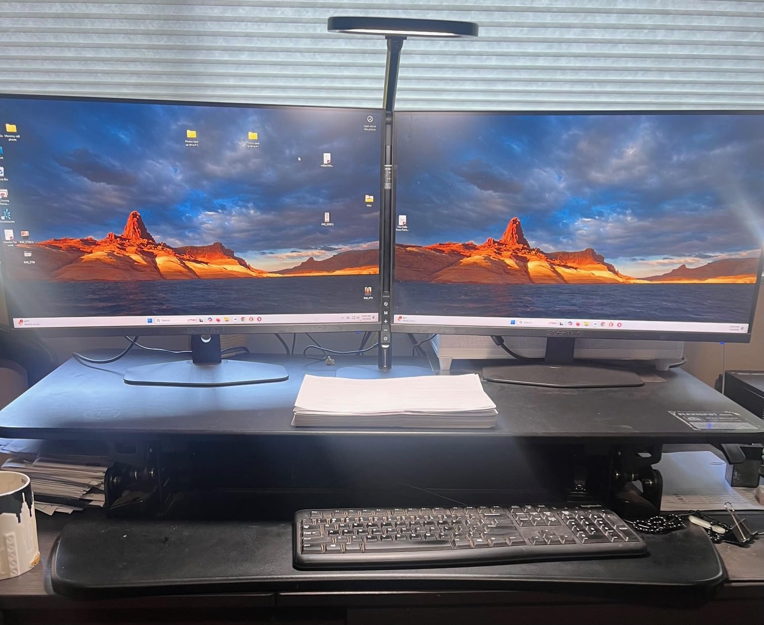 LitONES Tall LED Desk Lamps with Base, Edge-Lit Eye-Care, 50 Light Modes | 40