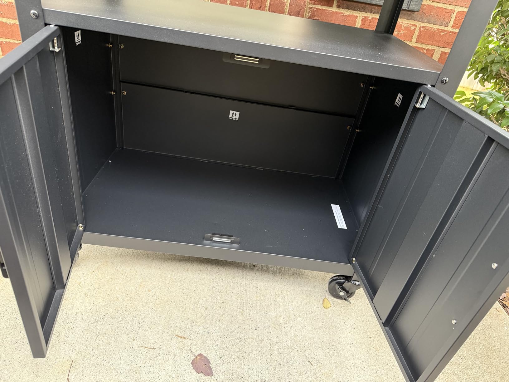 Feasto Outdoor Grill Cart w/Storage Cabinet, Stainless Steel Top, Black customer photo 1