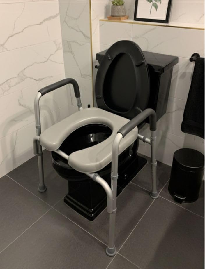 Raised Toilet Seat with Handles, Width & Height Adjustable customer photo 1
