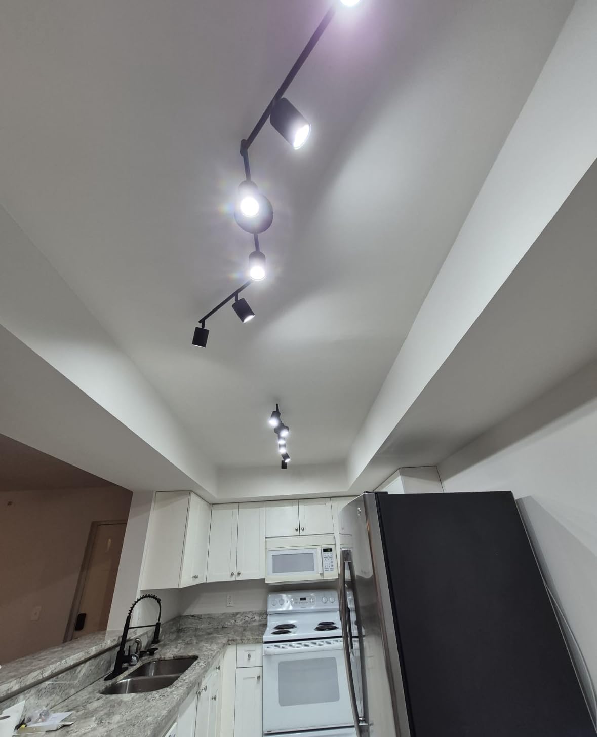 AUQUEE 8 Light Track Lighting Fixtures Ceiling, Matte Black Kichen Track Lighting Fixtures, Rotatable Light Heads, Adjustable Modern LED Track Lights for Kitchen/Hallway, No GU10 Bulb customer photo 2