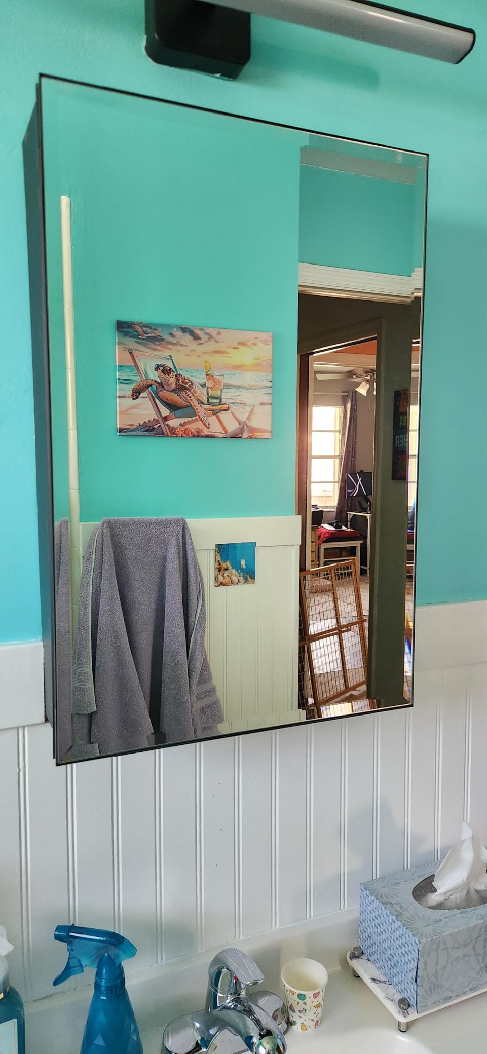 36x30 Inch Medicine Cabinet with Mirror, Aluminum Medicine Cabinet, Black | Beveled Edge Mirror Single Door, Adjustable Shelves, Surface or Recessed Mount Bathroom Mirrors with Storage, Triple Door customer photo 2