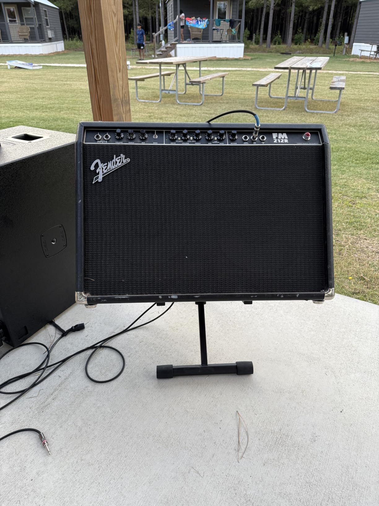 Stage Rocker Heavy Duty Amp Stand for Guitar and Bass, Stable 64 A-Frame Support for Heavy Duty Amps, 150 lbs Capacity, Adjustable Height 26-31