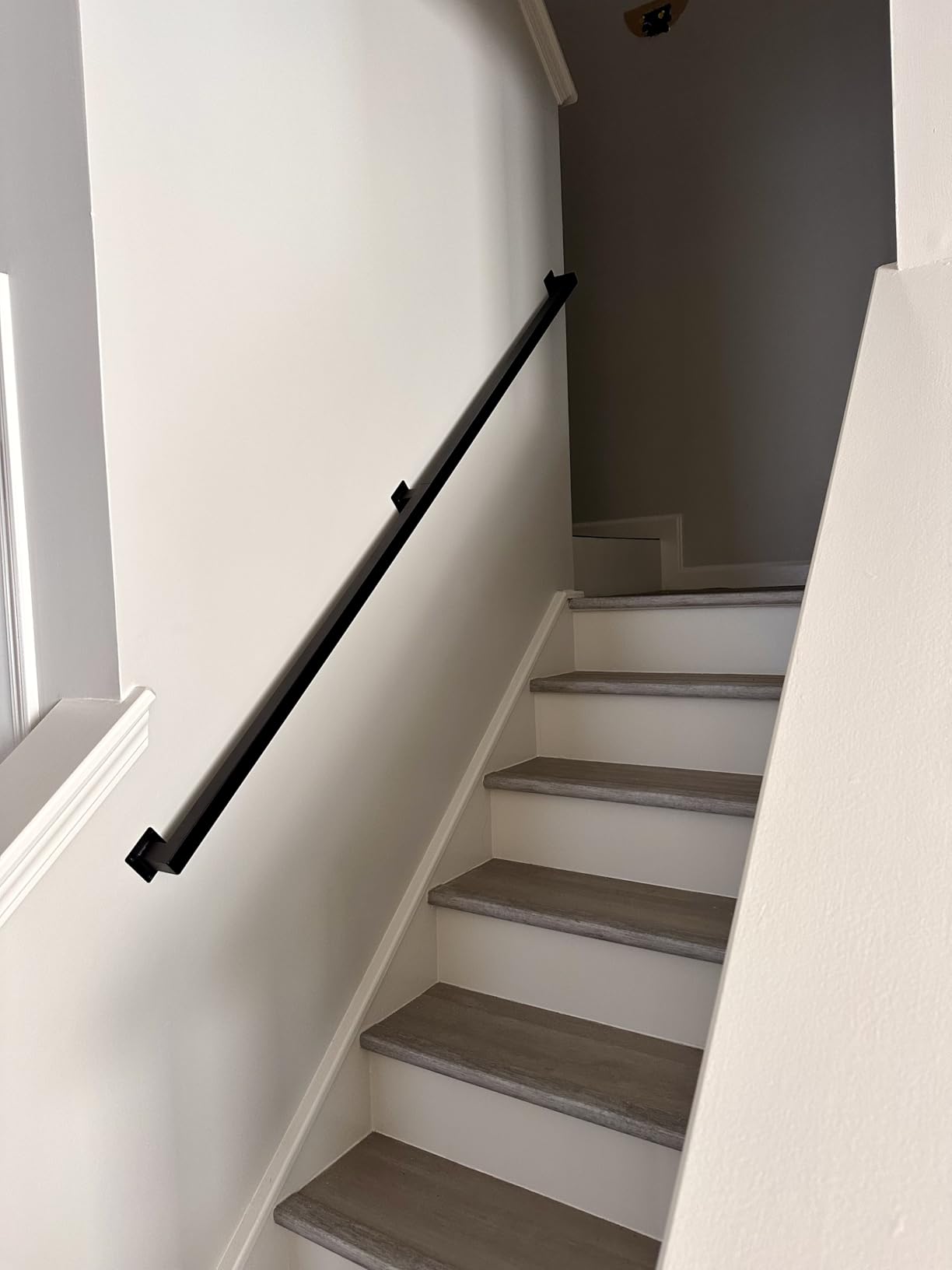 Black Hand Railings for Stairs Outdoor, U-Shaped Stair Railings for Outside Steps, Hand Railing for Stairs Indoor, Grab Bars for Wall, Porch Railing for Kids, Elderly, Pregnant Women, Disabled(1 Pack) customer photo 2